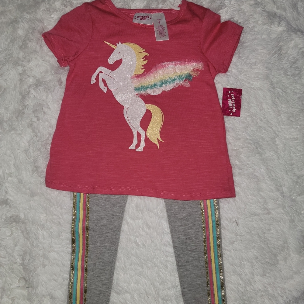 Girl's 2pc Leggings Outfit Size 4